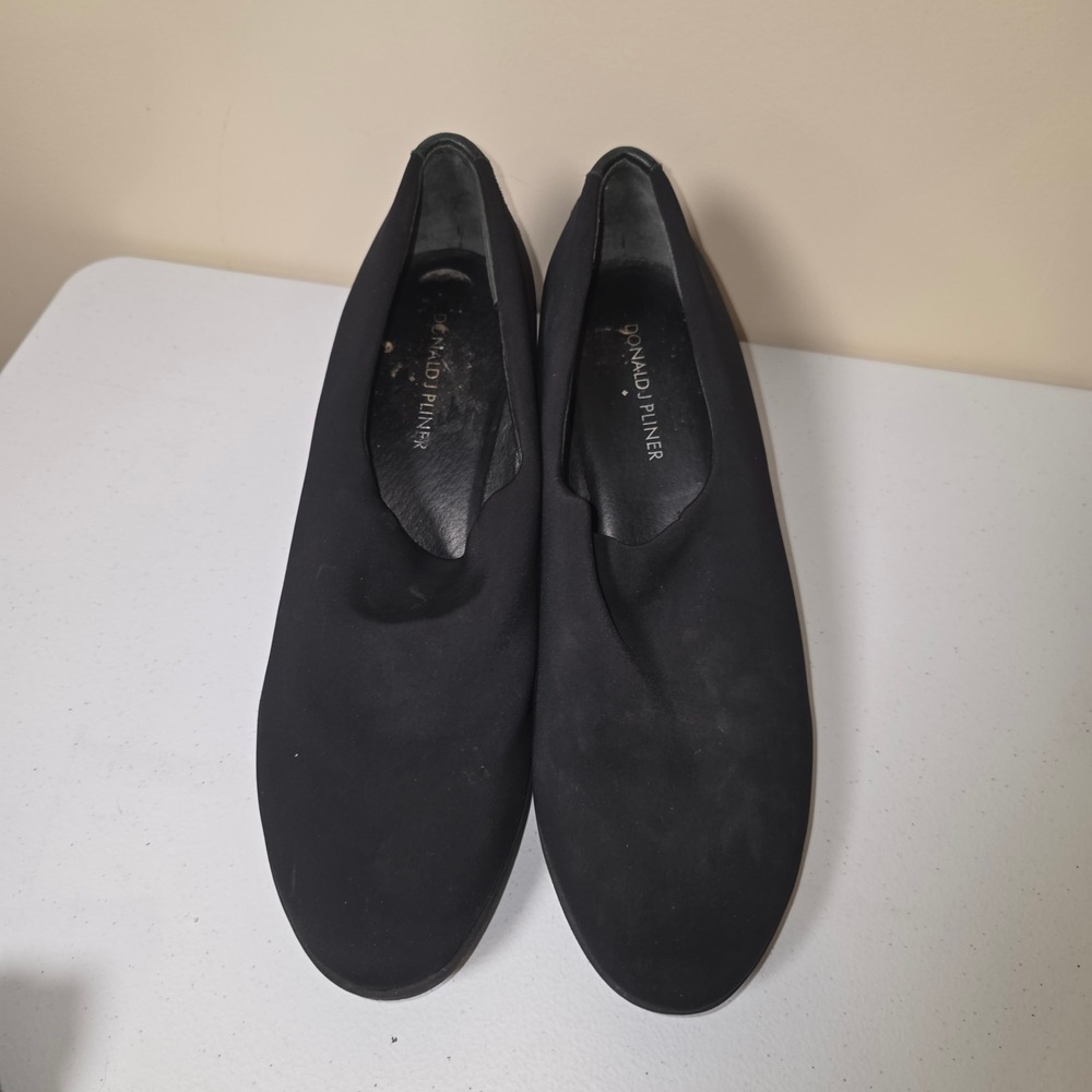 Donald J Pliner Womens Black Stretch Fabric Wedge‎ Pumps Lug Sole Size 9.5M